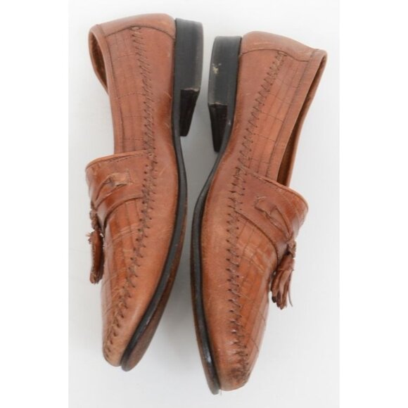 Giorgio Brutini the Glove Men\'s Size 10C Leather Woven Tassel Loafers Preppy main image 9